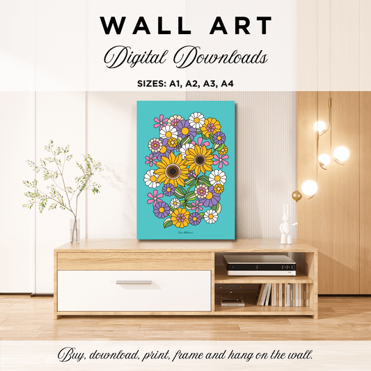 DIGITAL WALL ART - SUNDANCE turquoise | SHALMIAK