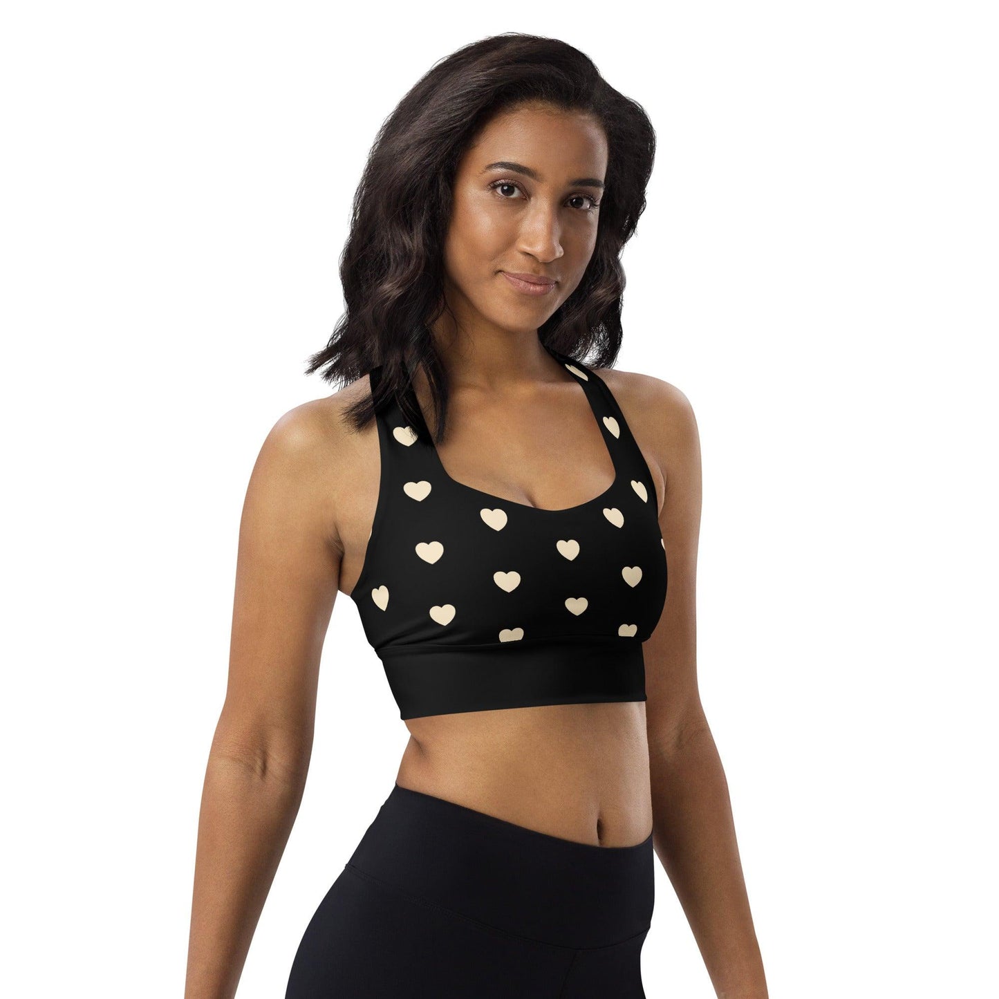 Sports Bra - HEARTS natural black | SHALMIAK
