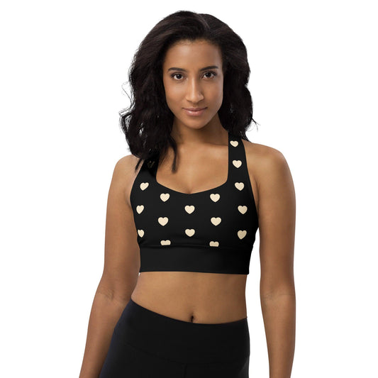 Sports Bra - HEARTS natural black | SHALMIAK
