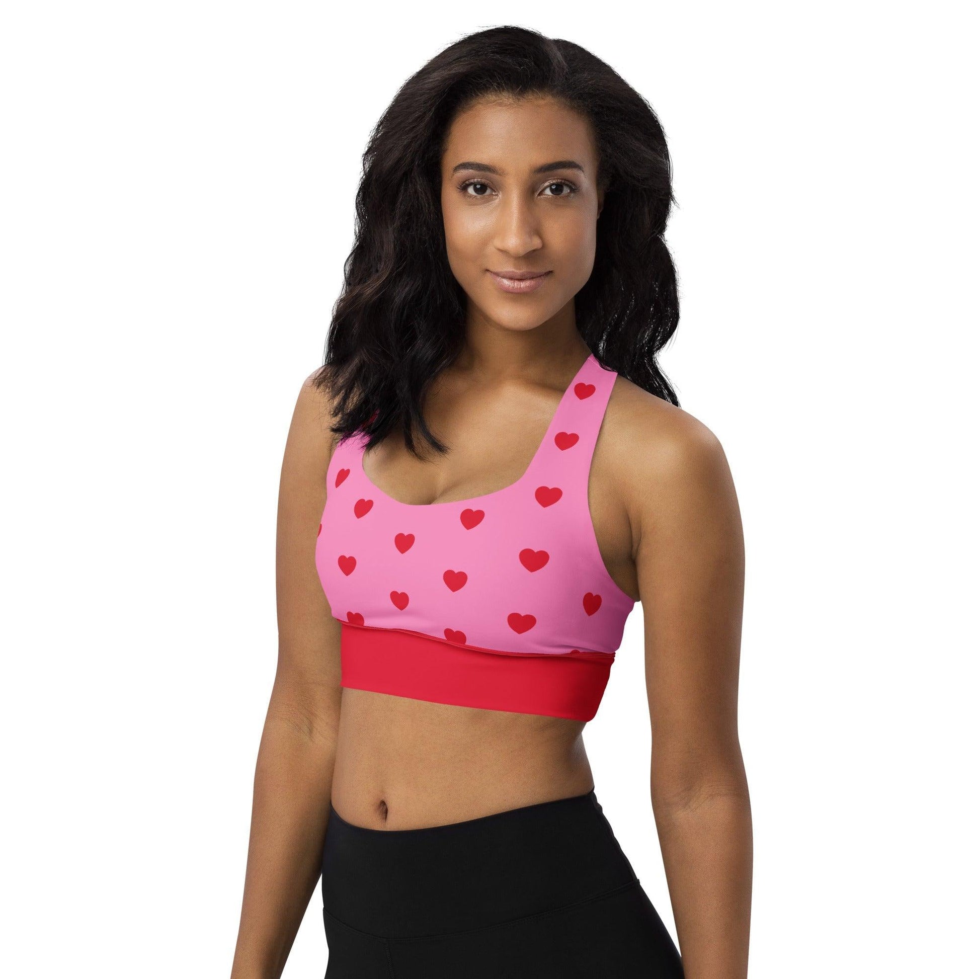 Sports Bra - HEARTS red | SHALMIAK