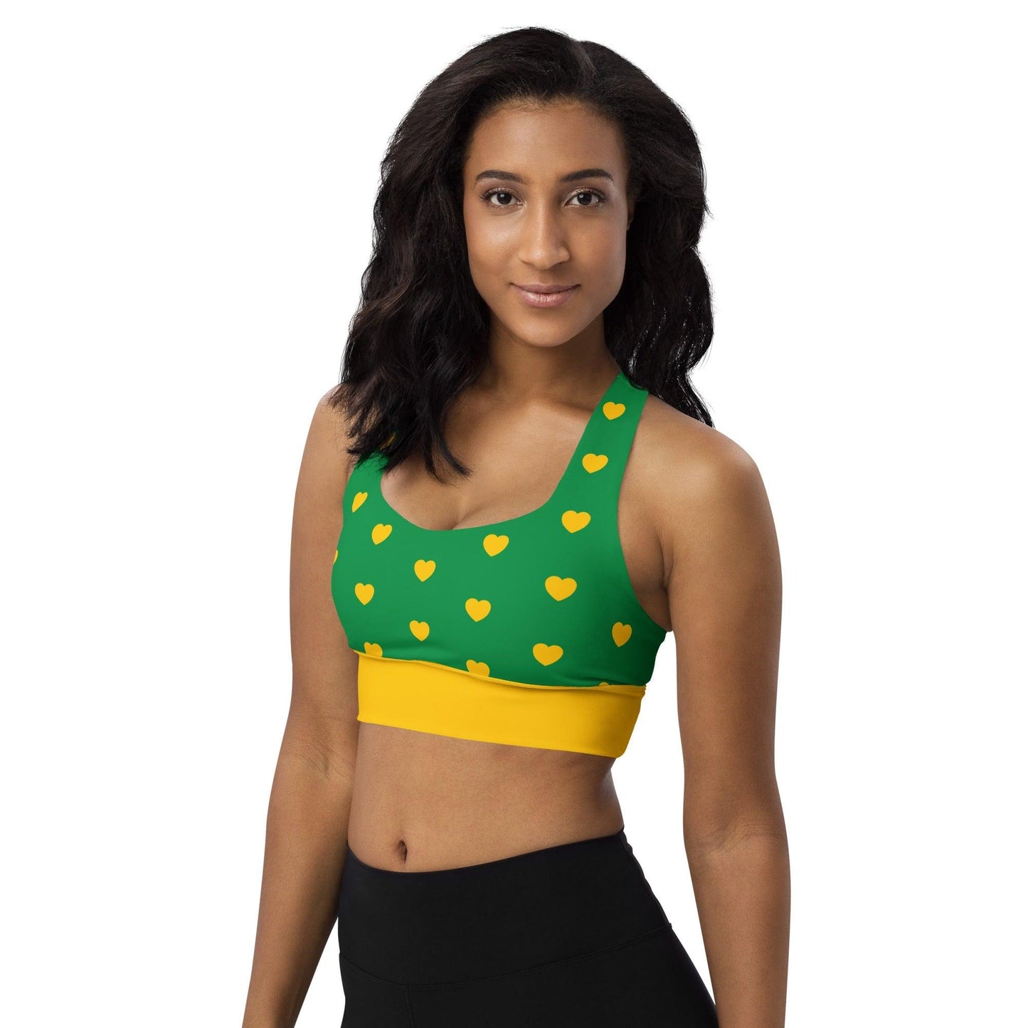 Sports Bra - HEARTS yellow green | SHALMIAK