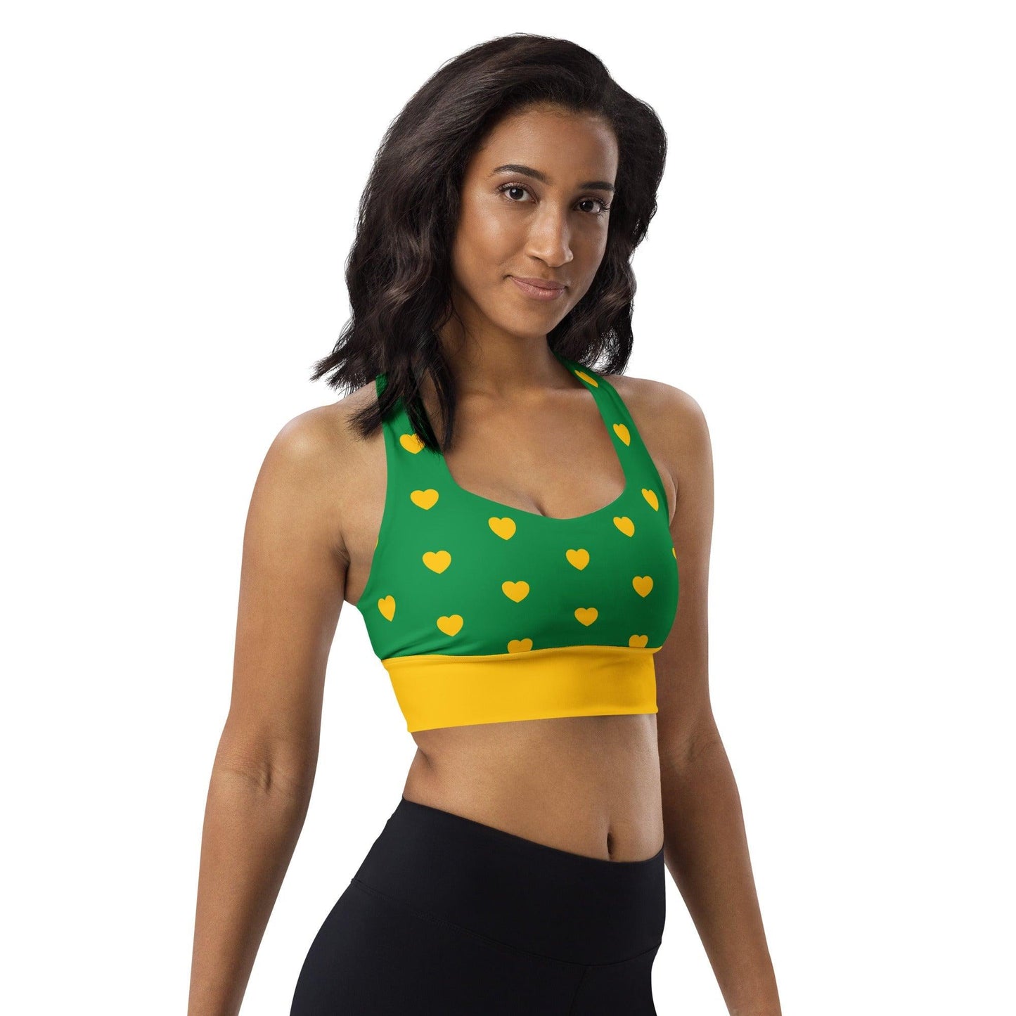 Sports Bra - HEARTS yellow green | SHALMIAK