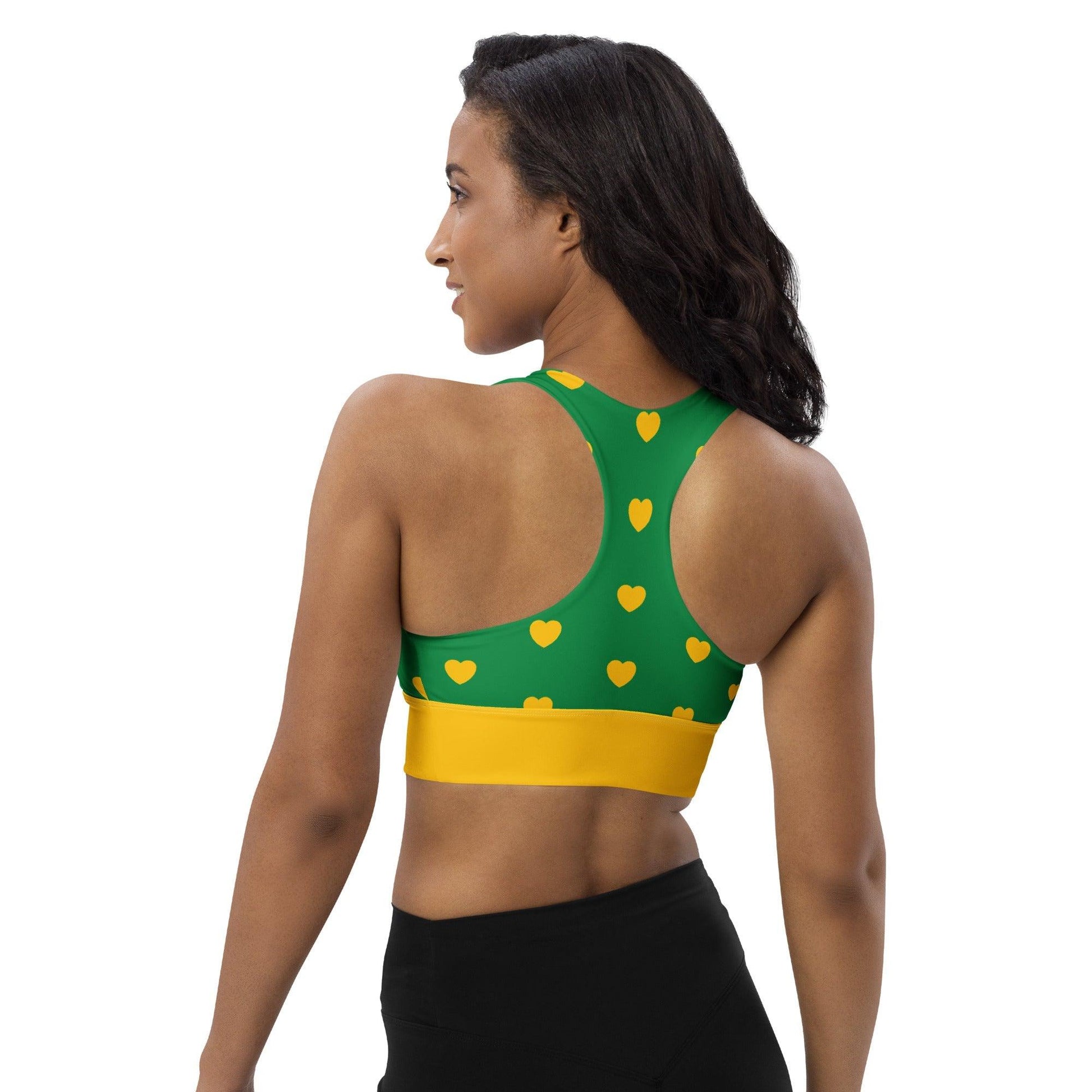Sports Bra - HEARTS yellow green | SHALMIAK