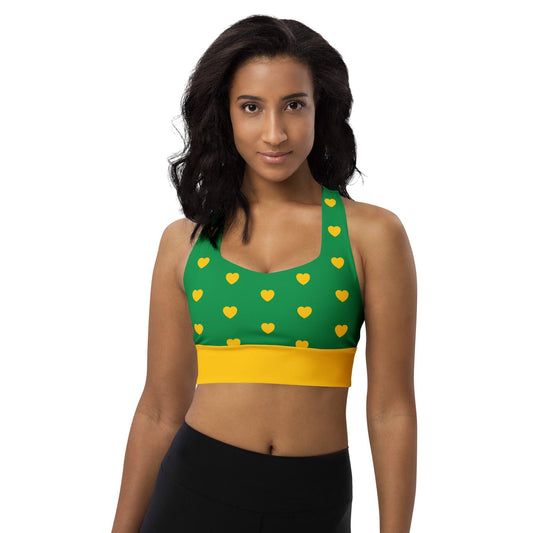 Sports Bra - HEARTS yellow green | SHALMIAK