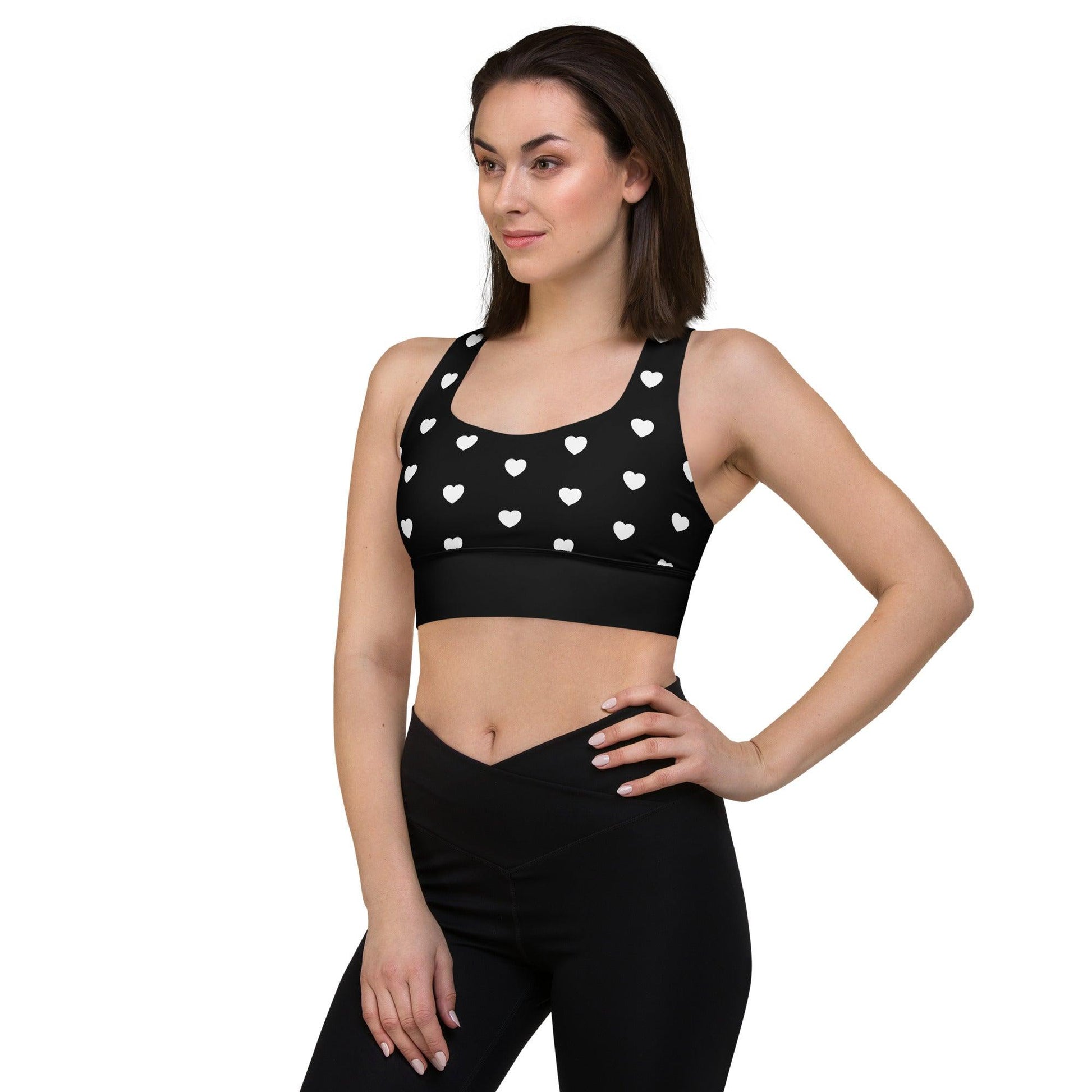 Sports Bra - HERTTAHOUND HEARTS bw | SHALMIAK
