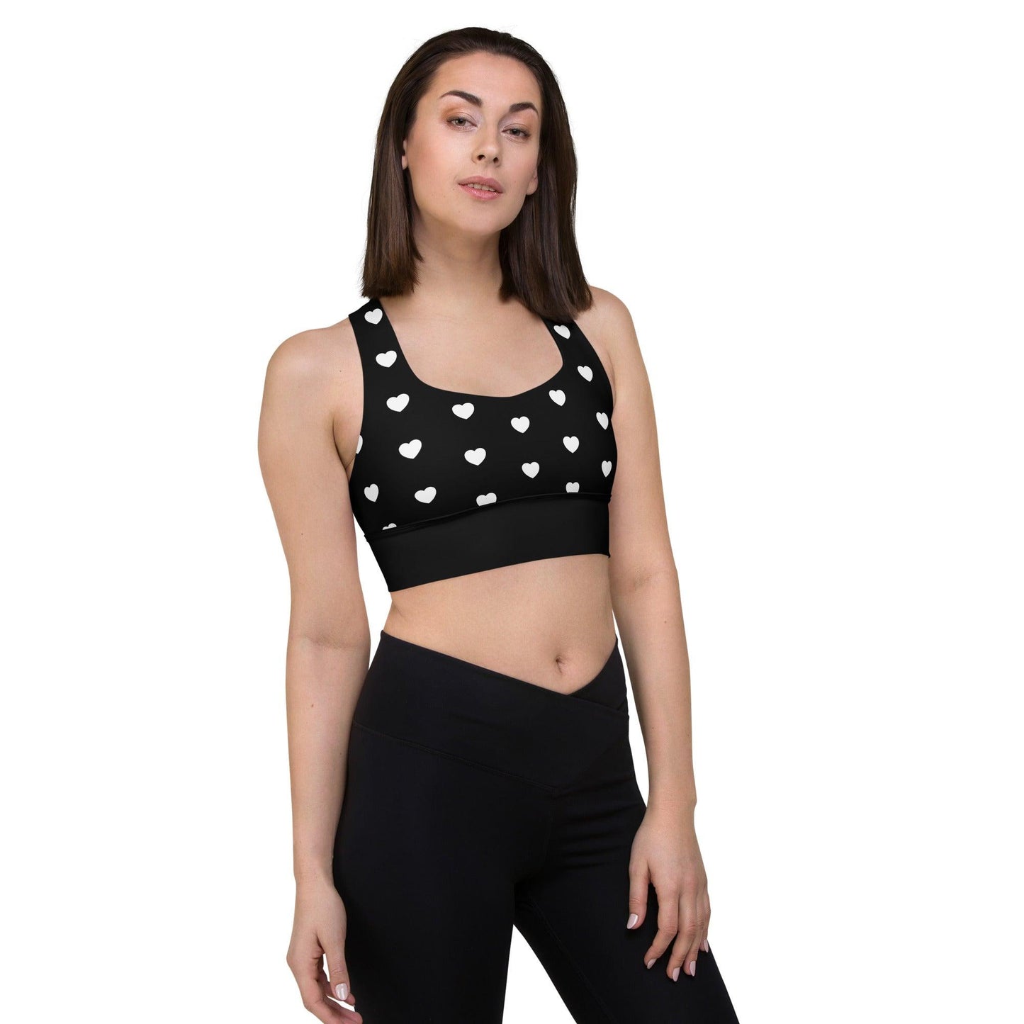 Sports Bra - HERTTAHOUND HEARTS bw | SHALMIAK