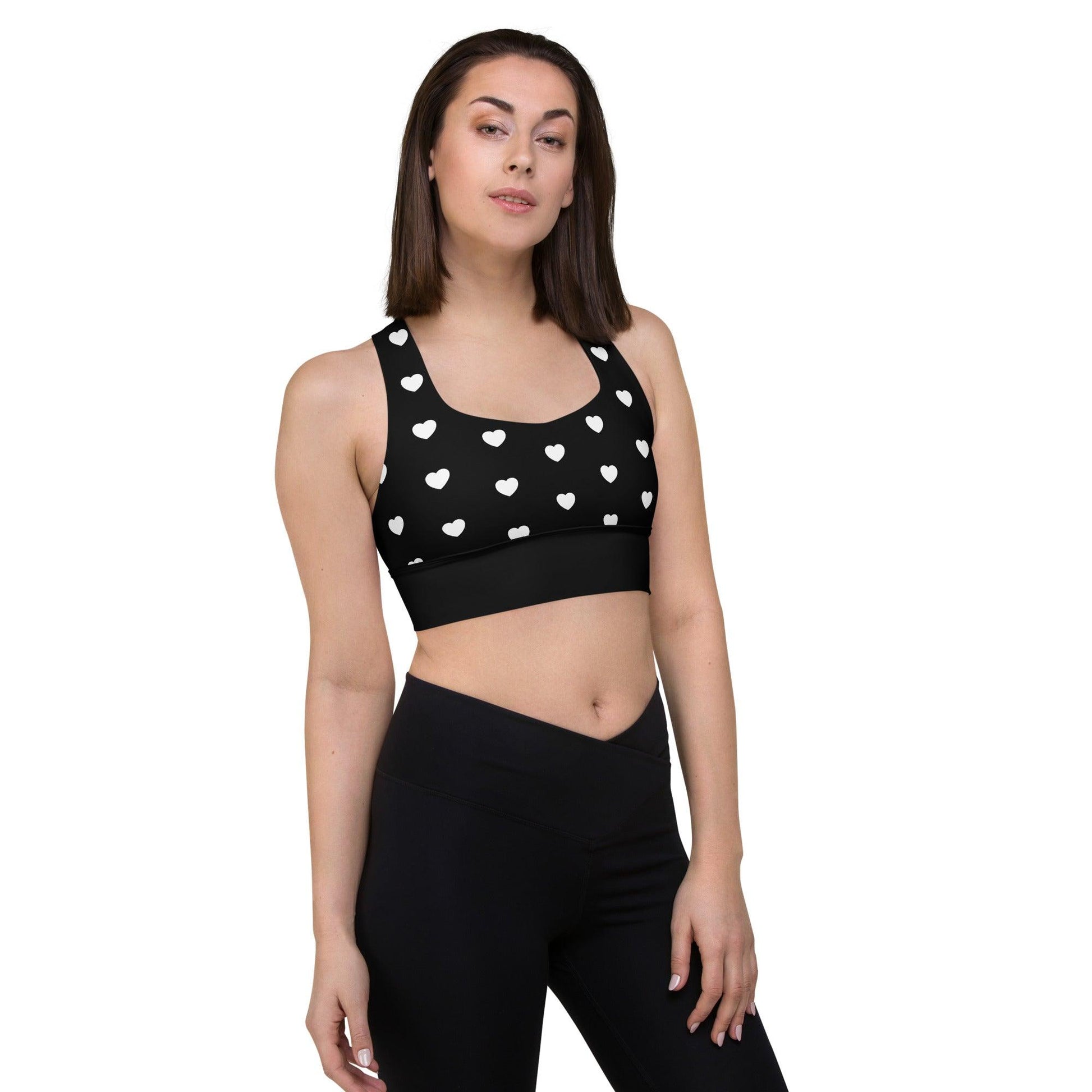 Sports Bra - HERTTAHOUND HEARTS bw | SHALMIAK