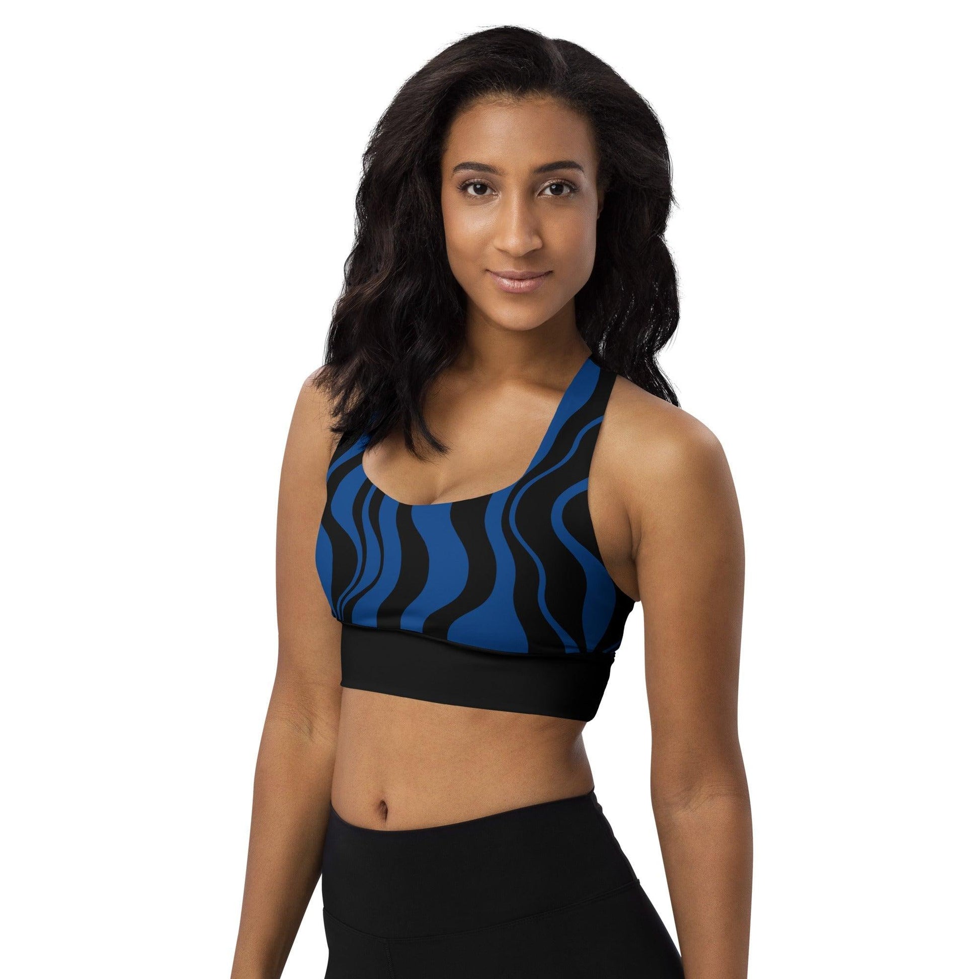 Sports Bra - WAVY blue black | SHALMIAK
