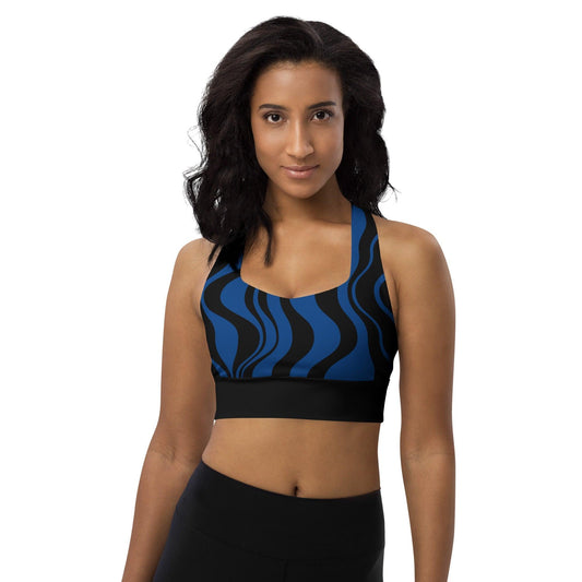 Sports Bra - WAVY blue black | SHALMIAK