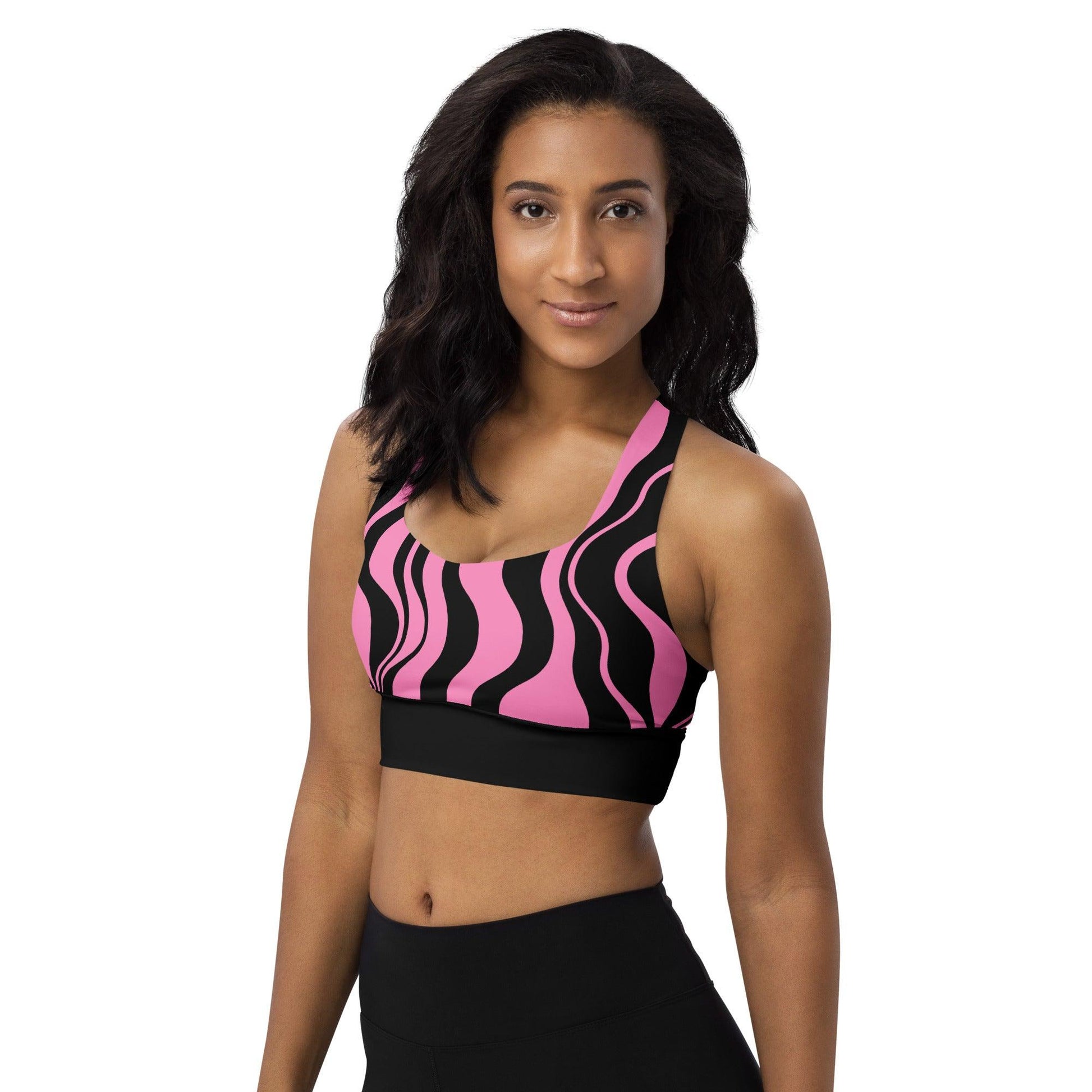 Sports Bra - WAVY pink black | SHALMIAK