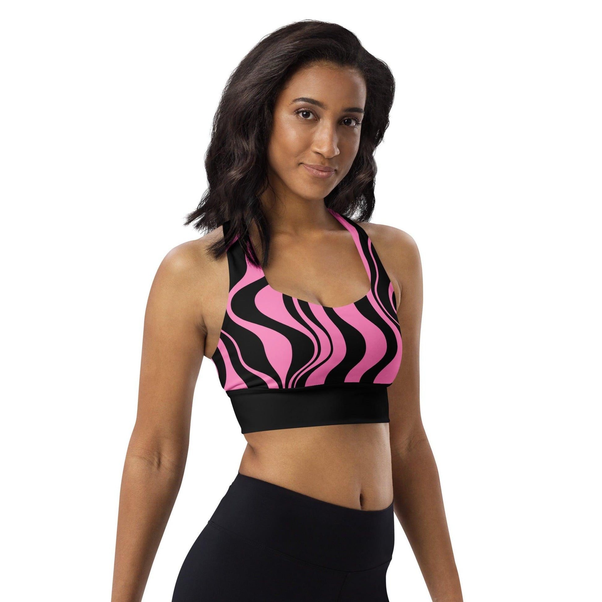 Sports Bra - WAVY pink black | SHALMIAK