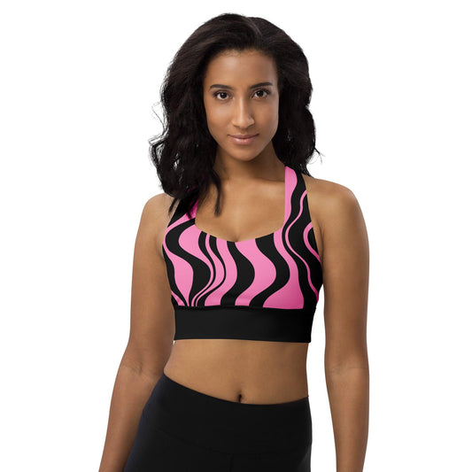 Sports Bra - WAVY pink black | SHALMIAK