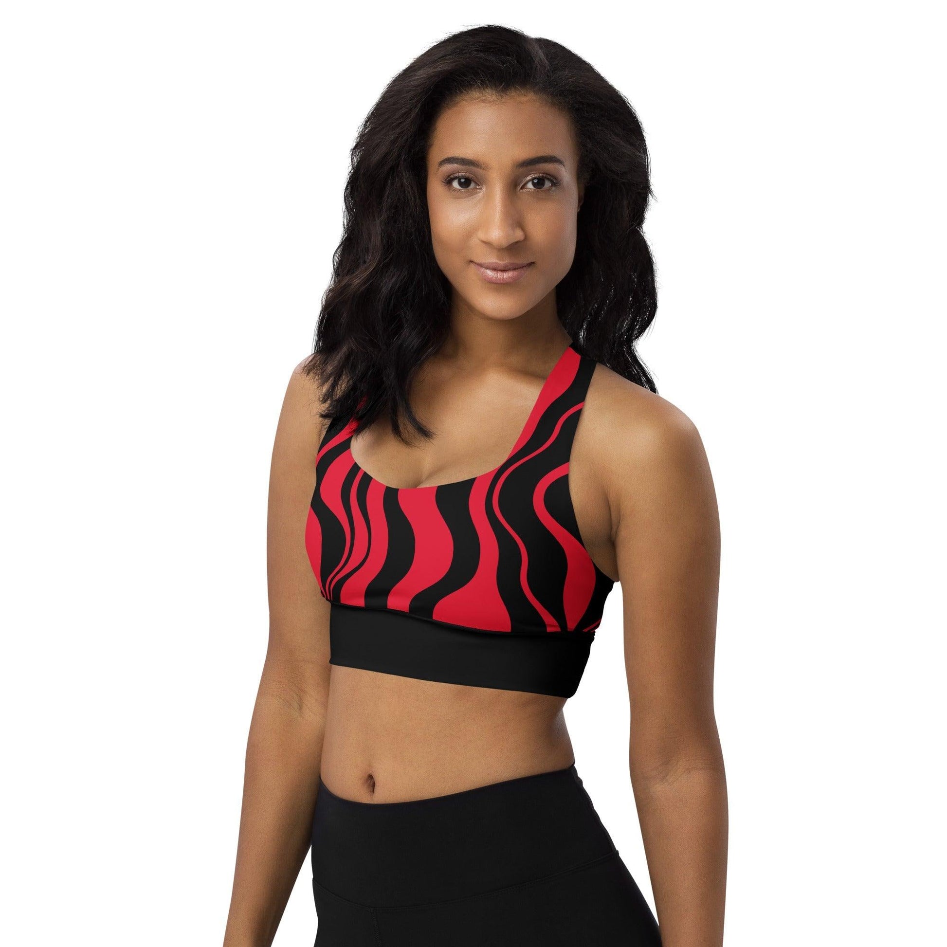 Sports Bra - WAVY red black | SHALMIAK