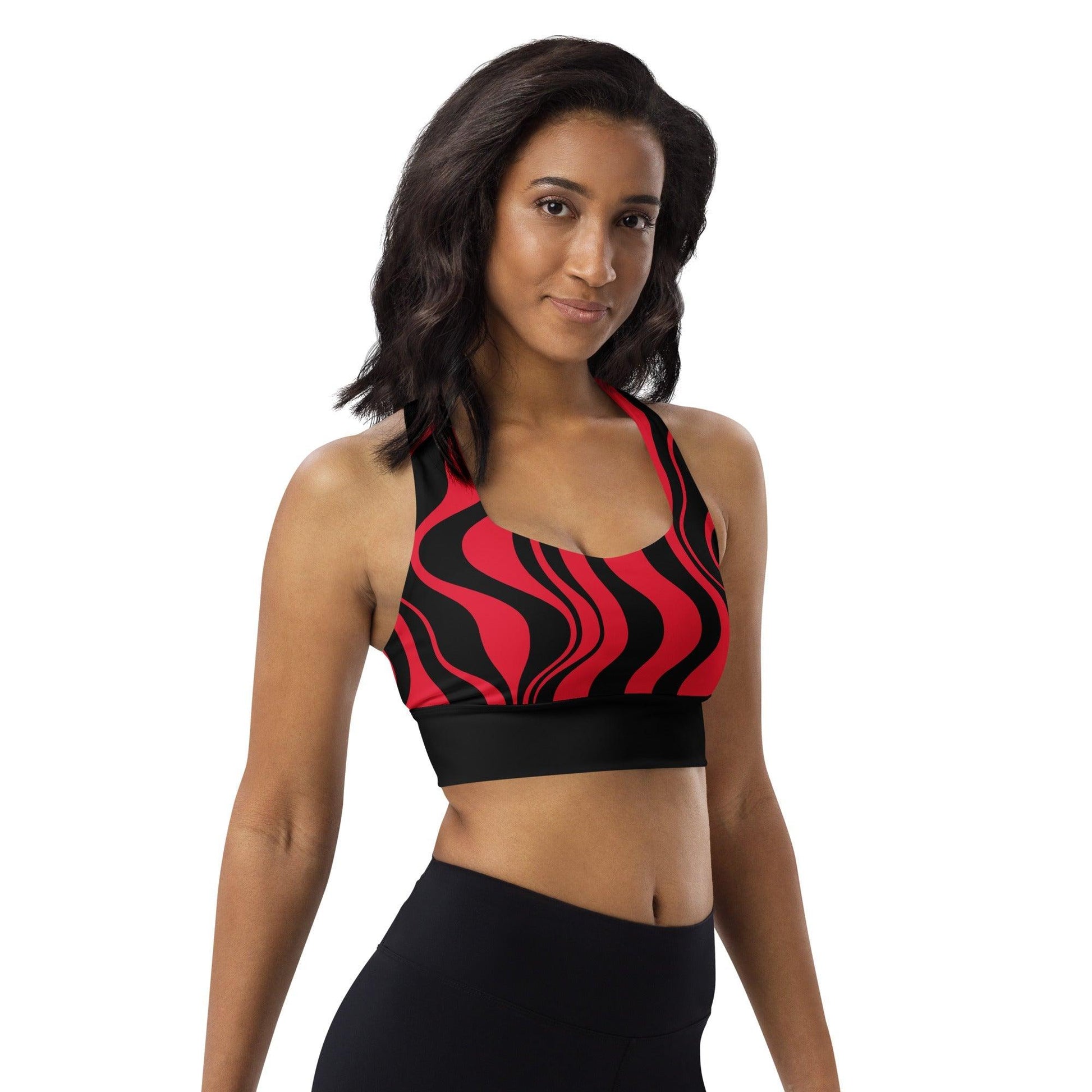 Sports Bra - WAVY red black | SHALMIAK