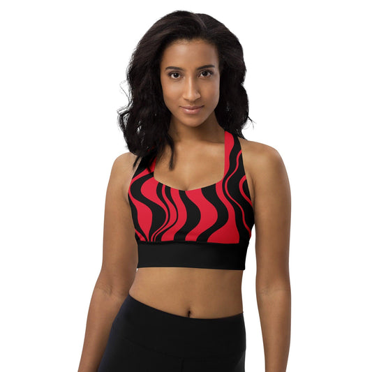 Sports Bra - WAVY red black | SHALMIAK