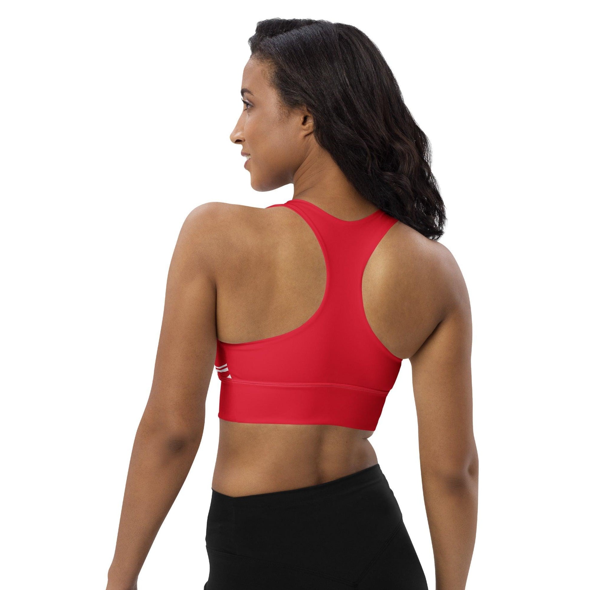 Sports Bra - WAVY red white | SHALMIAK