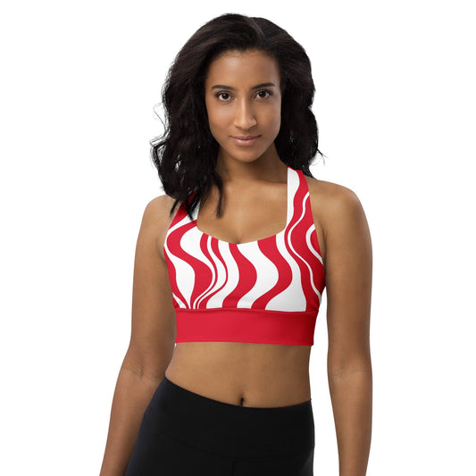 Sports Bra - WAVY red white | SHALMIAK