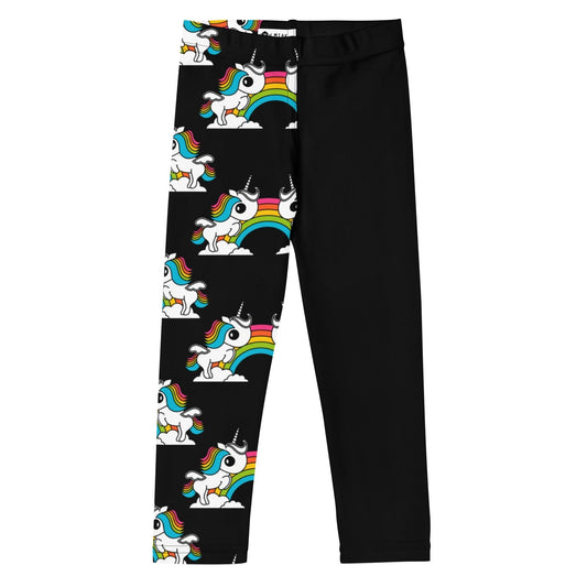 UNIQUE black - Kids' Leggings with unicorns and rainbows | SHALMIAK