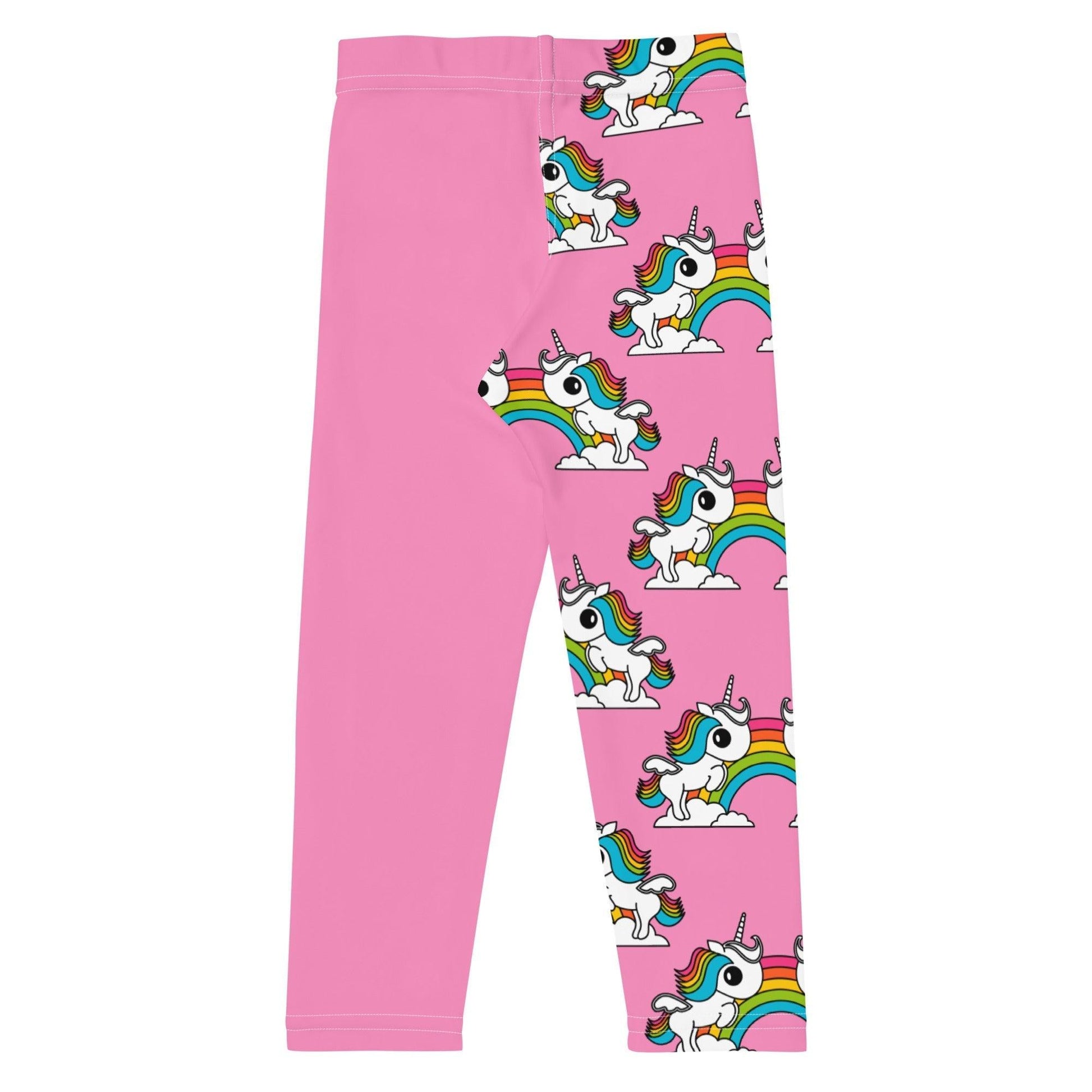 UNIQUE pink - Kids' Leggings with unicorns and rainbows | SHALMIAK