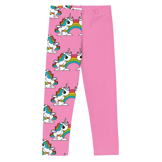 UNIQUE pink - Kids' Leggings with unicorns and rainbows | SHALMIAK
