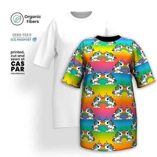 UNIQUE rainbow - Organic Cotton T-Shirt Dress | SHALMIAK