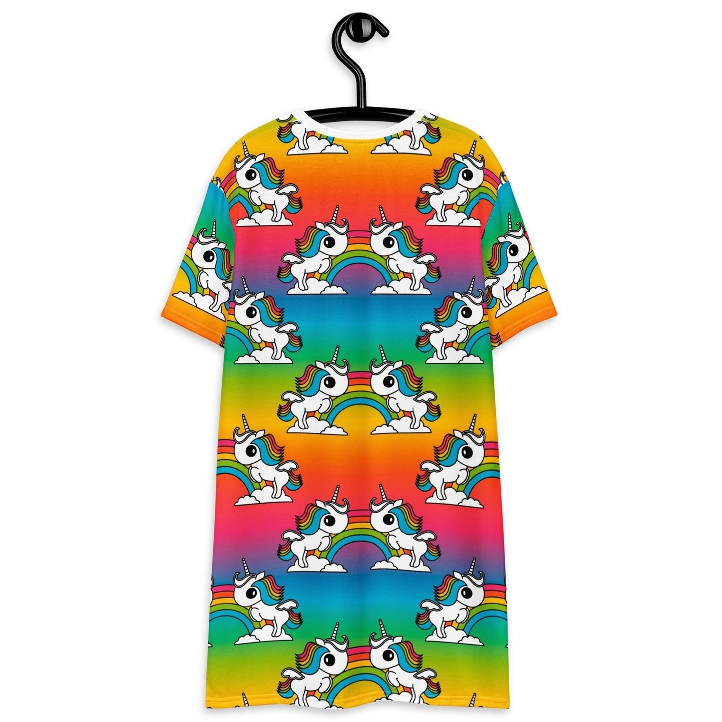UNIQUE rainbow - T-Shirt Dress with unicorns and rainbows | SHALMIAK
