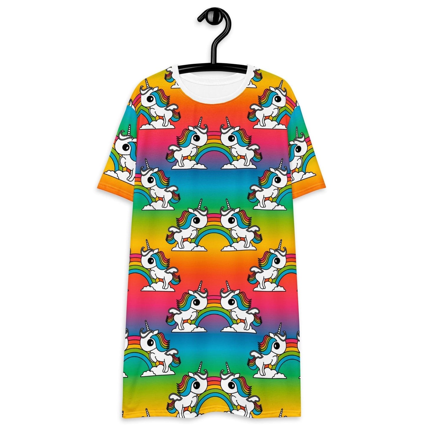 UNIQUE rainbow - T-Shirt Dress with unicorns and rainbows | SHALMIAK