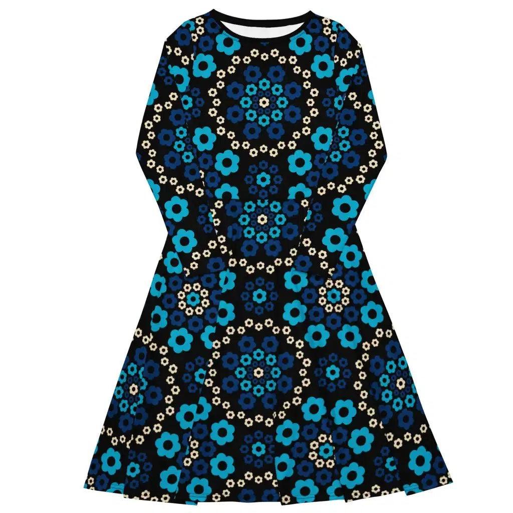 YESTERDAY blue - Midi Dress With Pockets | SHALMIAK