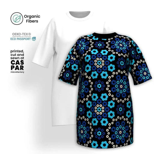 YESTERDAY blue - Organic Cotton T-Shirt Dress | SHALMIAK