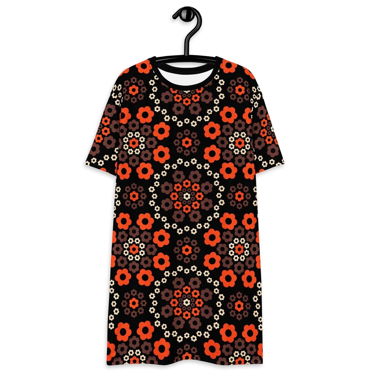 YESTERDAY brown orange - T-Shirt Dress | SHALMIAK