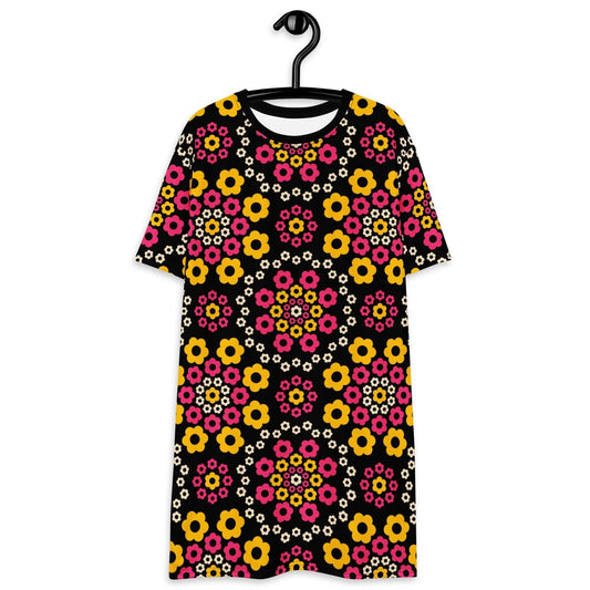 YESTERDAY pink yellow - T-Shirt Dress | SHALMIAK