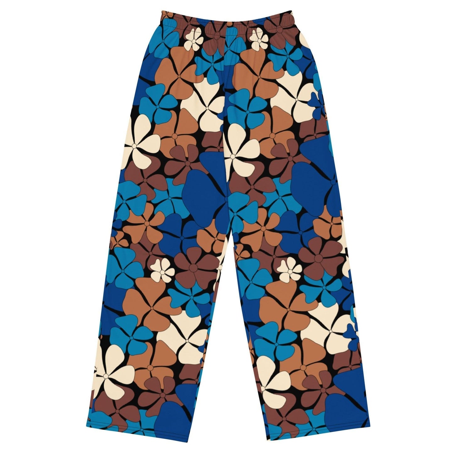 Pants - ADELIE blue brown - Wild floral print 6XL