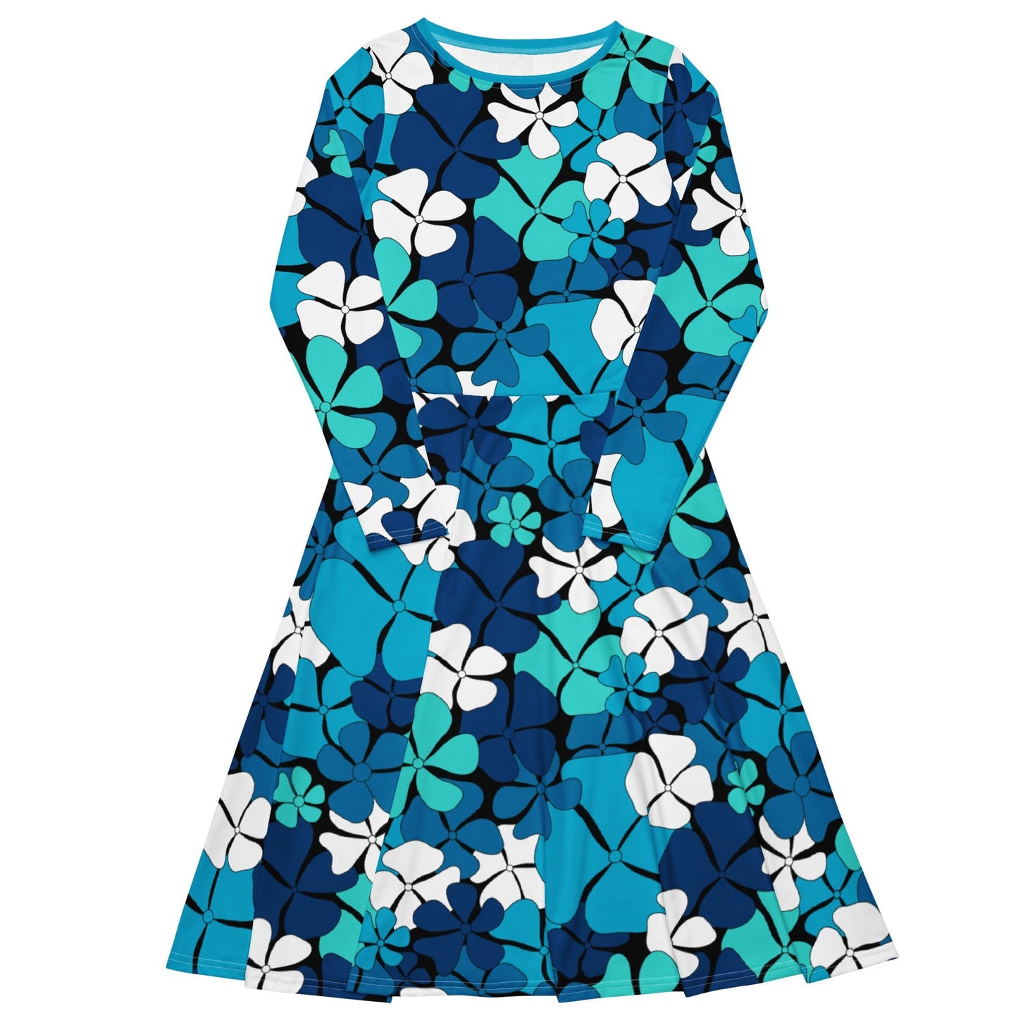 Midi Dress - ADELIE blue - Wild Floral Print