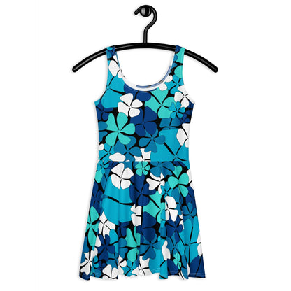 Skater Dress - ADELIE blue - Wild Floral Print