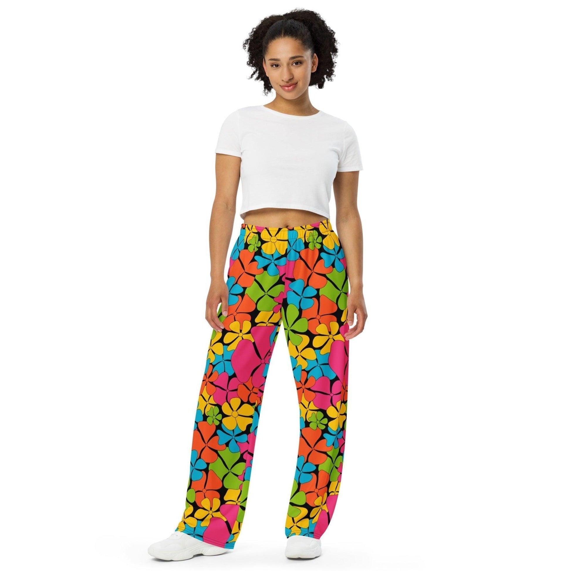 Pants - ADELIE color - Wild floral print 6XL