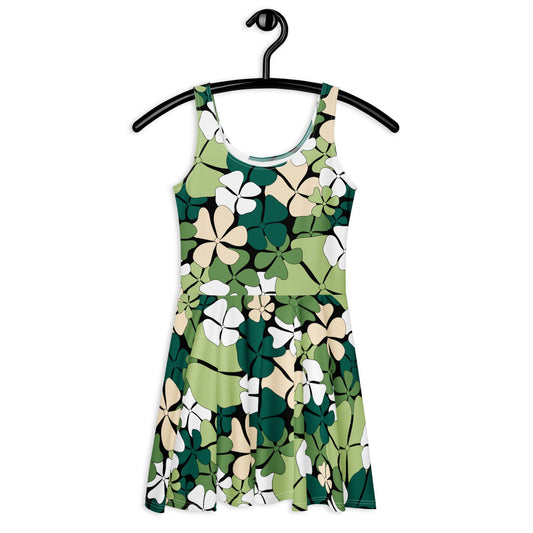 Skater Dress - ADELIE green - Wild Floral Print