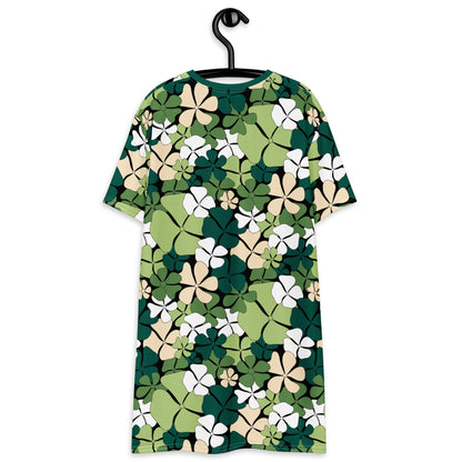 T-Shirt Dress - ADELIE green - Wild Floral Print