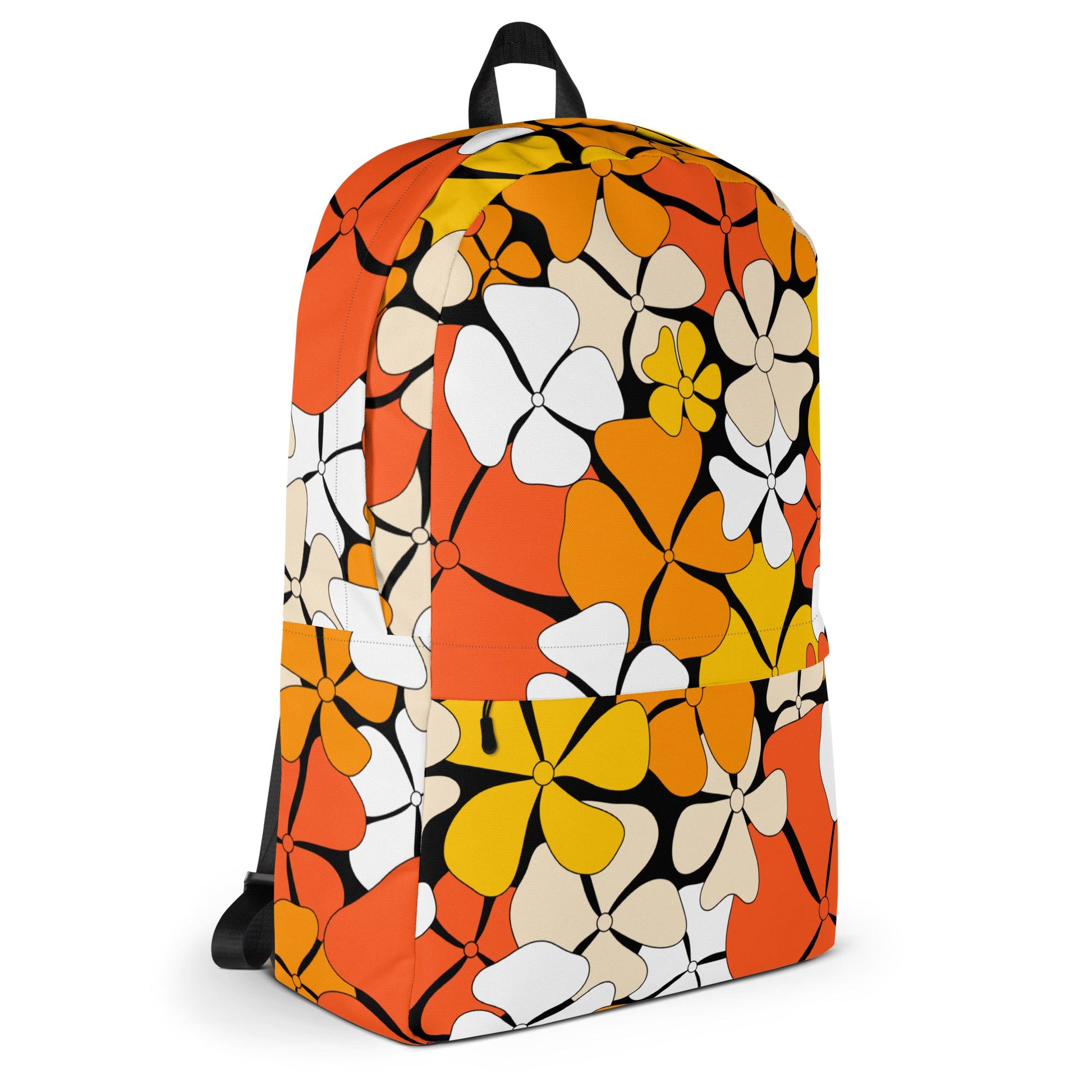 Backpack - ADELIE orange - Wild Floral Print