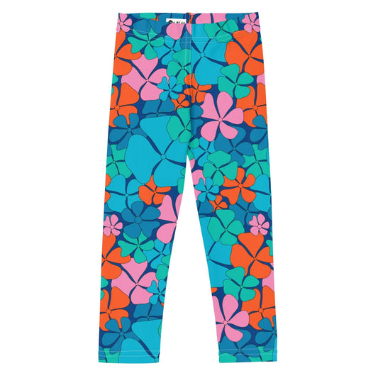 Kids' Leggings -2- ADELIE orange blue - Wild Floral Print
