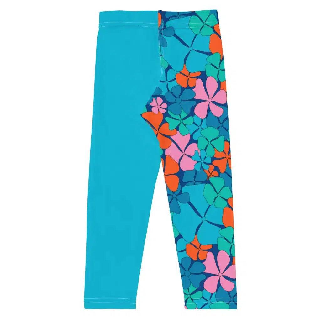 Kids' Leggings - ADELIE orange blue - Wild Floral Print