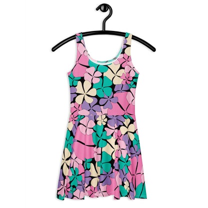 Skater Dress - ADELIE pink mint - Wild Floral Print