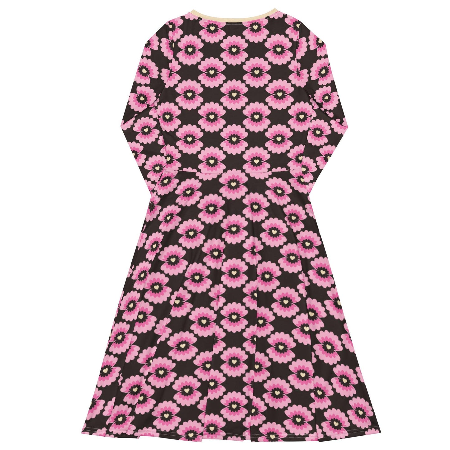 LOVE PEARL pink brown - Midi Dress With Pockets | SHALMIAK