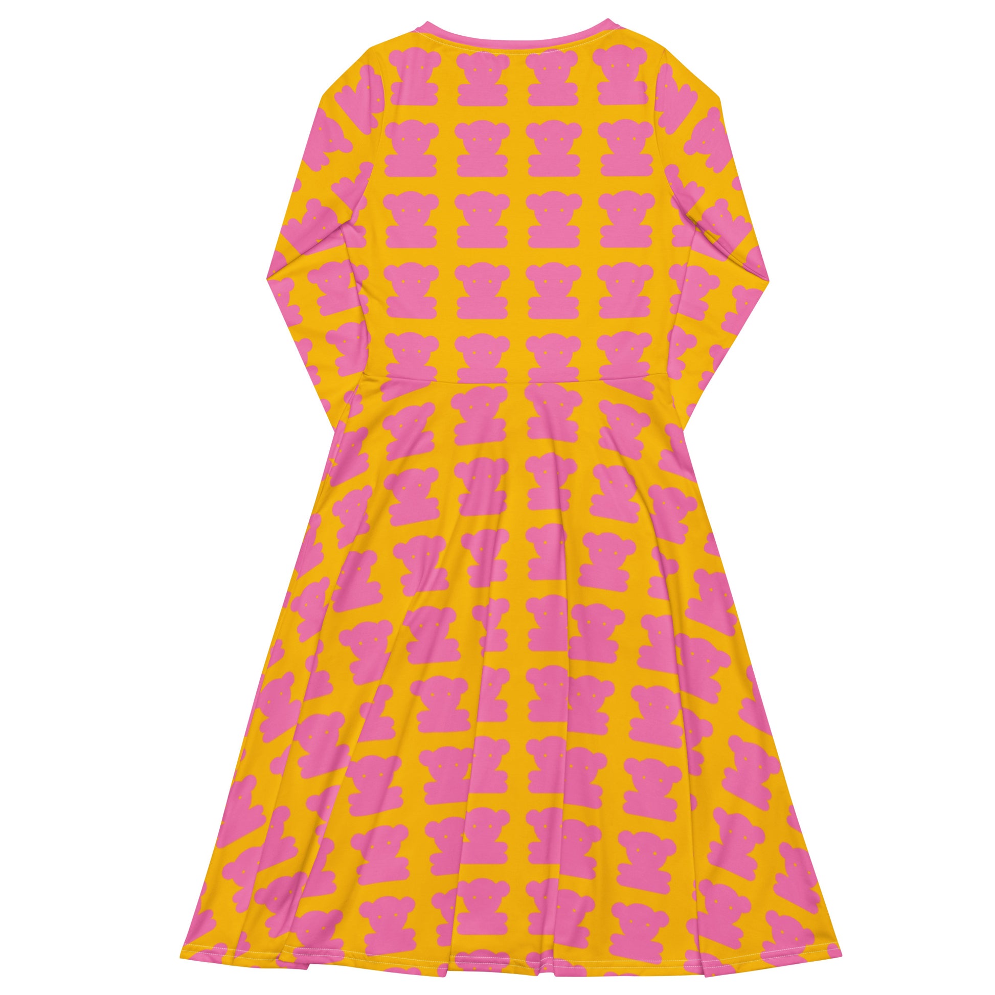 SWEET TEDDY pink yellow - Midi Dress With Pockets | SHALMIAK