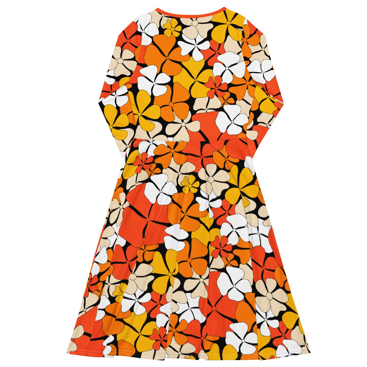 ADELIE orange - Midi Dress With Pockets | SHALMIAK