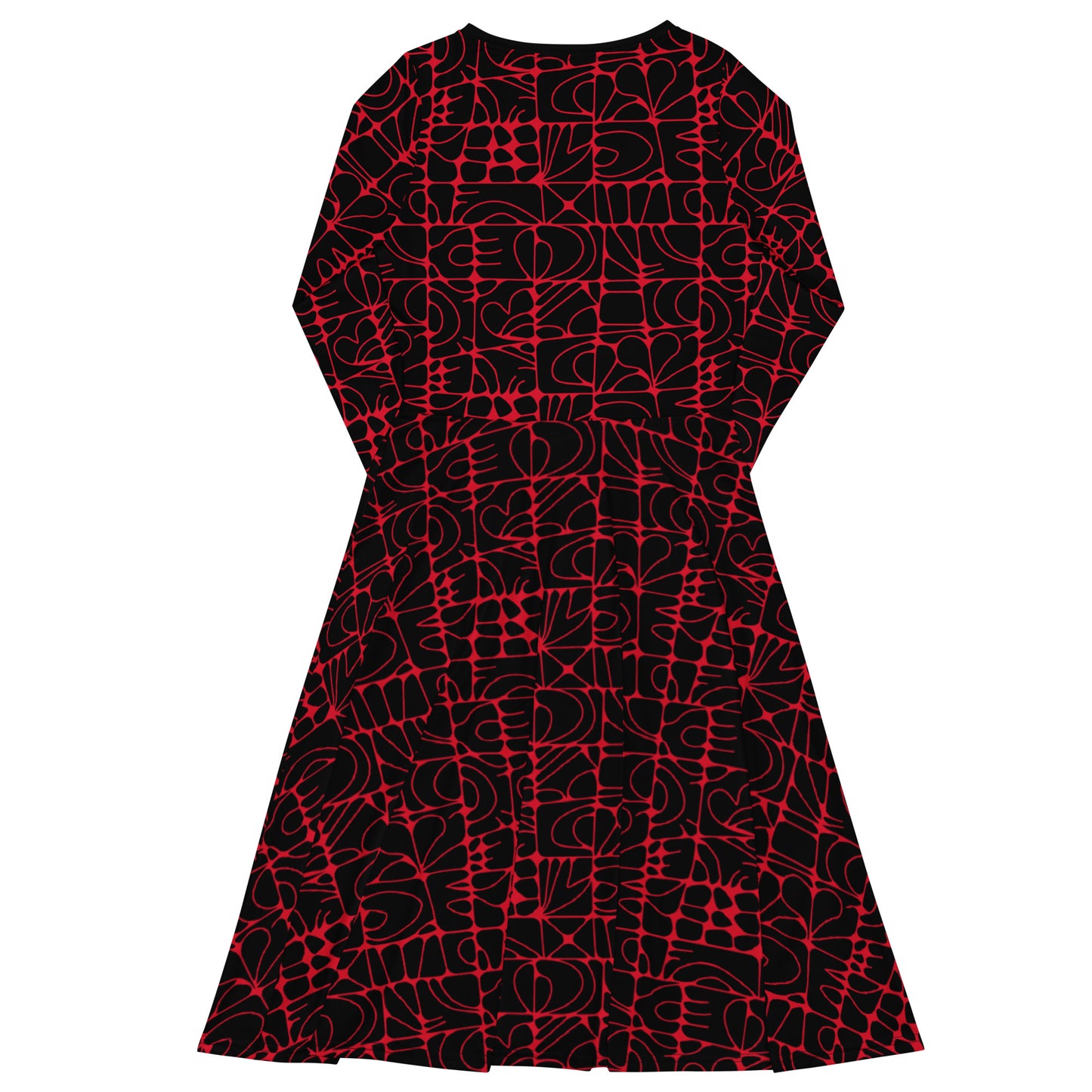 STONE SPIRIT black red - Midi Dress With Pockets | SHALMIAK