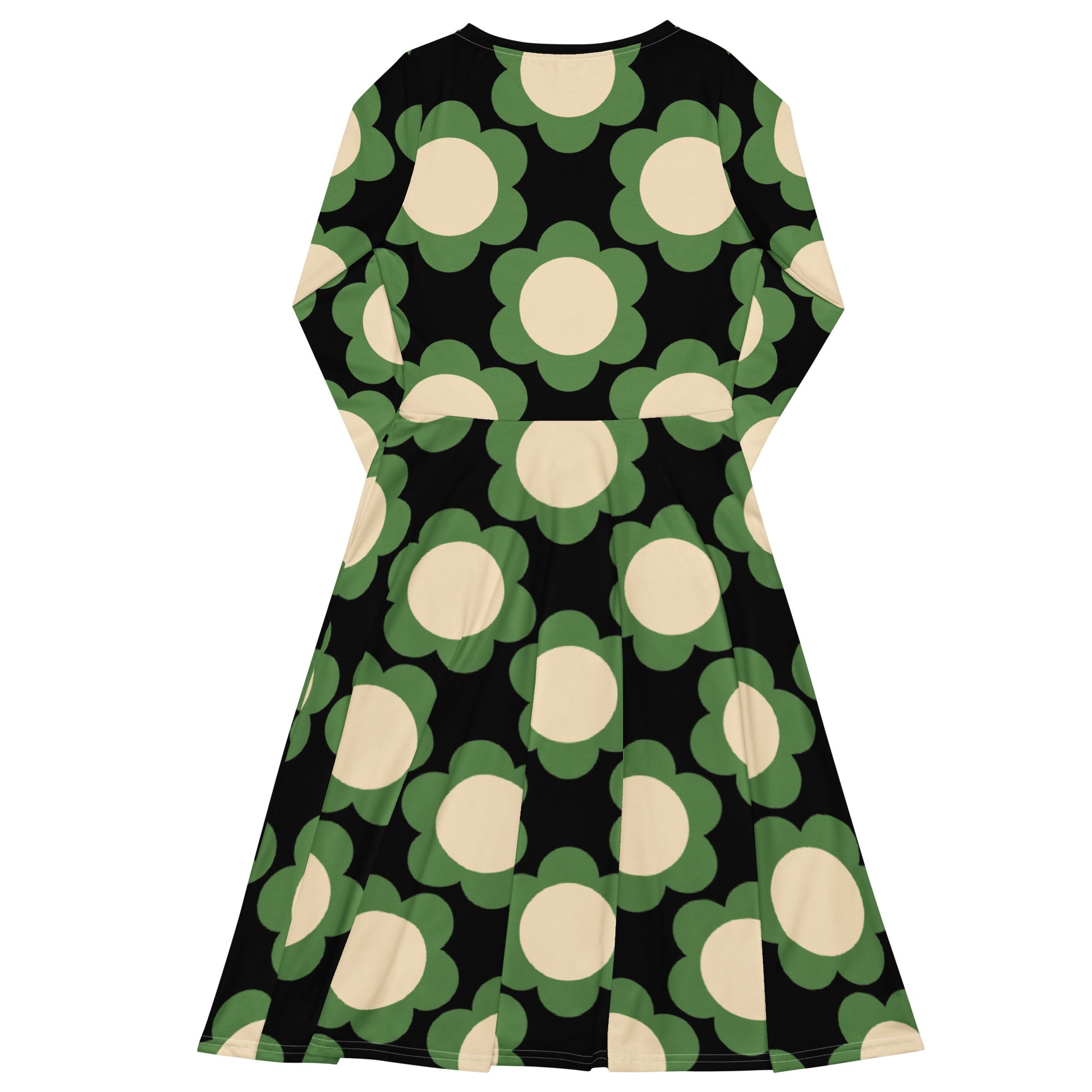 ELLIE green black - Midi Dress With Pockets | SHALMIAK