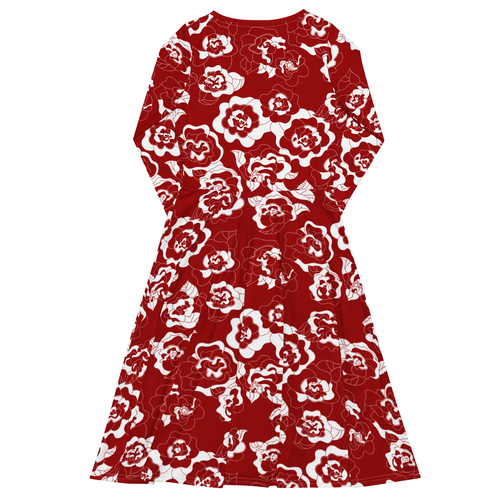 SERENITY scarlet - Midi Dress With Pockets | SHALMIAK