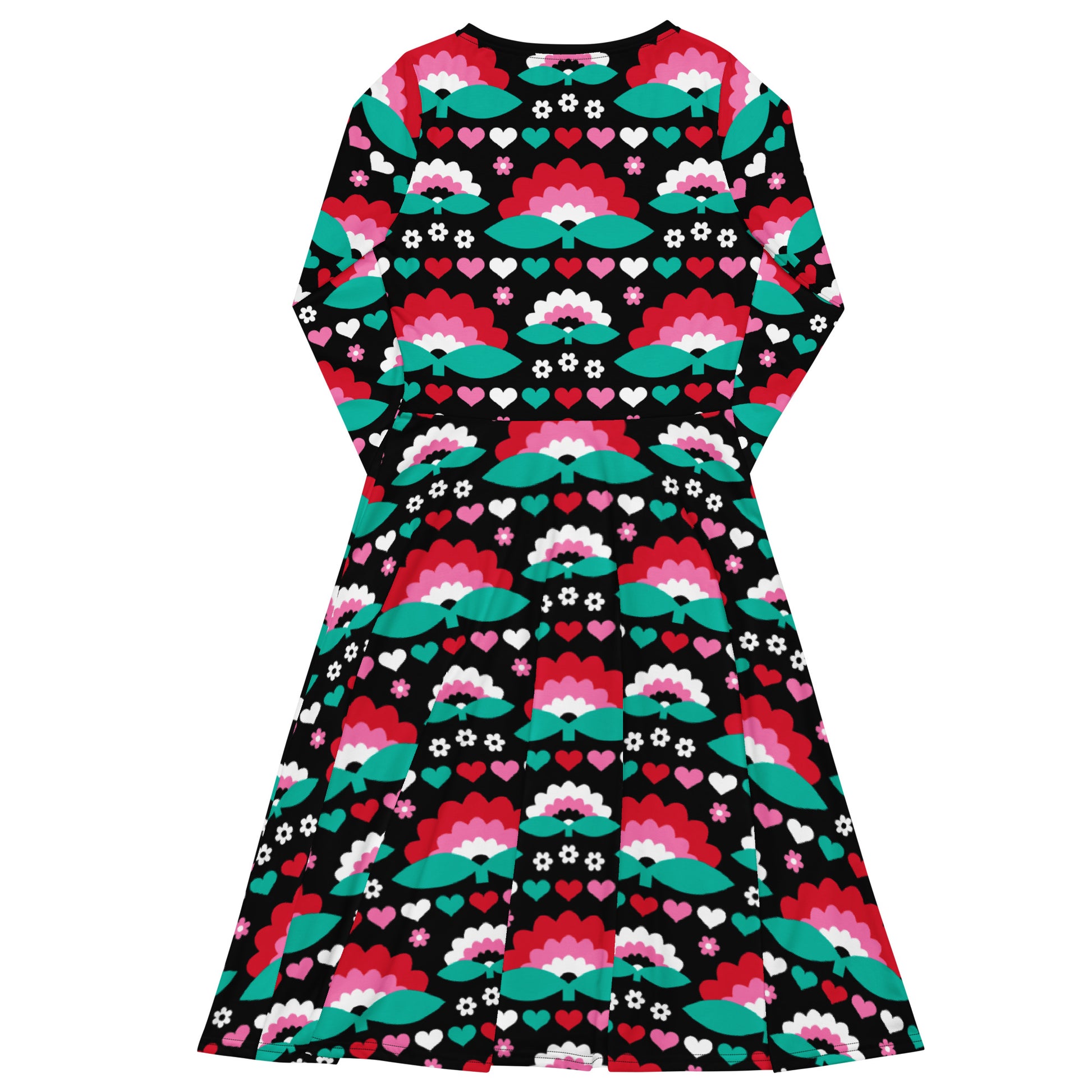 FALL IN LOVE red - Midi Dress With Pockets | SHALMIAK