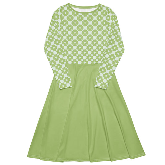 ELLIE LUCK tender green - Midi Dress With Pockets | SHALMIAK