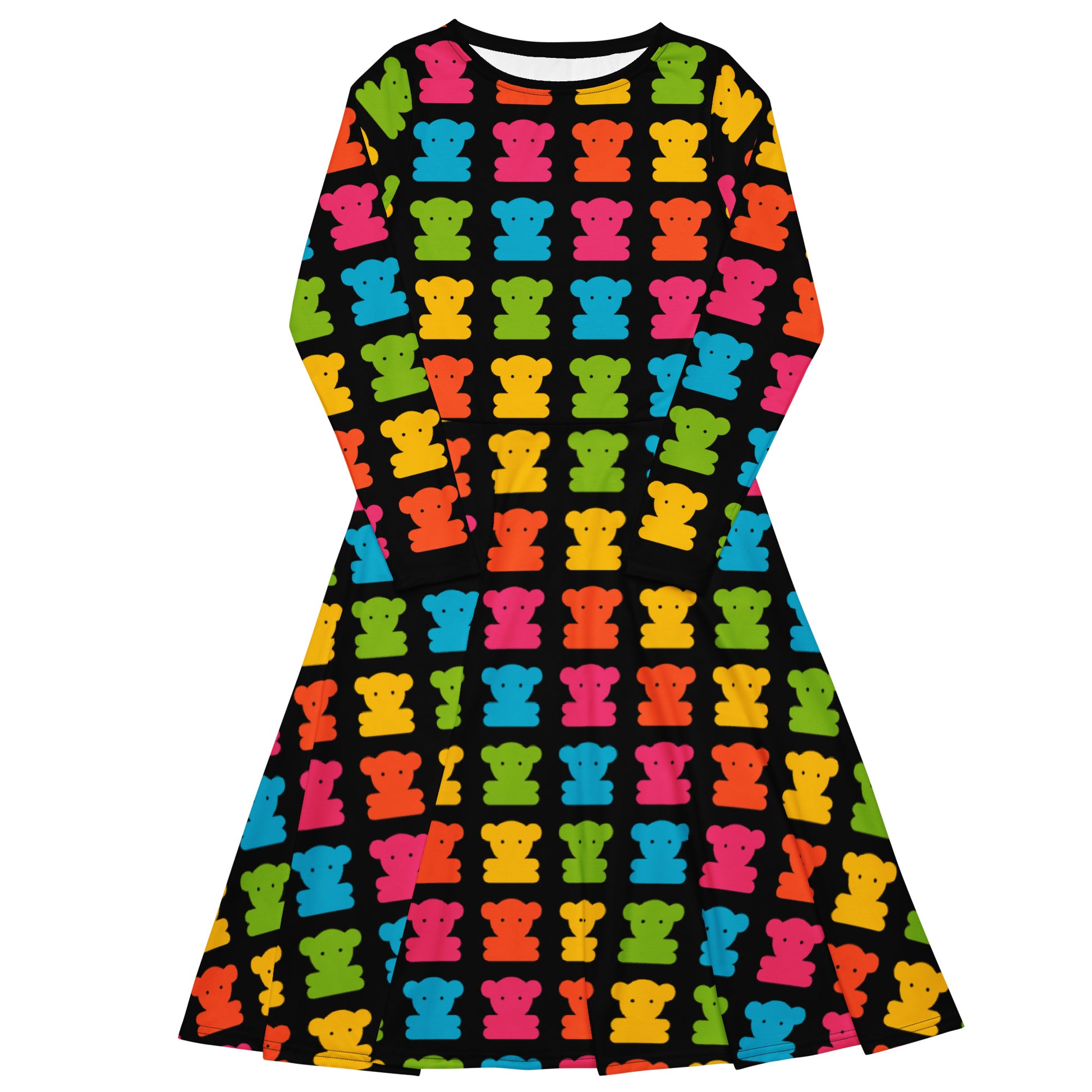 SWEET TEDDY happy black - Midi Dress With Pockets | SHALMIAK